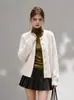 Cardigan Elegante Francês de Tricô Trançado para Mulheres Outono 2026 Novo Estilo Retrô Suéter Casaco Liso Solto Emagrecimento