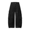 Yidao Vintage 2026 Otoño Nuevo Estilo Retro Japonés Ropa de Trabajo Lavada Multibolsillos Holgados Pierna Ancha Casual Pantalones