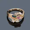 Anillo de color geométrico retro de Corea del Sur estilo INS coreano anillo cerrado estilo chica anillo de arcoíris de color caramelo