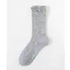 Nuevos Calcetines de Algodón de Malla Transparente Hueca de Tubo Alto de Color Sólido Estilo Francés para Primavera y Verano Calcetines Versátiles de Malla Sin Costuras de Tubo Medio Estilo Ligero Profesional