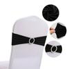 Funda para respaldo de silla de hotel de alta gama, decoración con lazo, funda floral para respaldo de silla, tela para silla con correa elástica.
