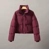 Chaqueta de panal gruesa de estilo coreano con cuello alto, versátil, corta para mujer, de comercio exterior, hecha a medida de fábrica, para personas bajitas, moderna