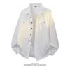 Camisa Textura de Primavera C6048-TP40 Controle 68 Estilo de Hong Kong Solta Ferramenta Japonesa Camisa Jaqueta Protetora Solar Masculina