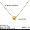 Moderna y de Alta Gama Cadena para Clavícula con Colgante de Corazón de Acero de Titanio, Cadena de Corazón de Nicho, Acero Inoxidable Chapado en Oro de 18 Quilates, Joyería que No se Desvanece