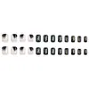 Uñas Postizas de Venta Caliente Transfronteriza con Etiqueta Dorada Negra y Blanca, Puntas de Uñas Estilo Francés Sencillo, 24 Piezas Uñas Postizas Estilo Europeo y Americano al Por Mayor