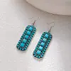 Pendientes de Flor Turquesa Estilo Étnico Retro Pendientes de Banquete de Venta Caliente Transfronteriza Joyería de Oreja Geométrica Bohemia