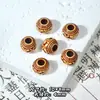 Cuentas acrílicas de calabaza imitación madera retro, cuentas con patrón meandro, cuentas espaciadoras de agujero grande, materiales para pulsera y collar DIY hechos a mano