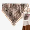 Bufanda Grande Azul de Algodón Lino con Patrón de Anacardo 90% Bufanda de Seda Protector de Cuello Estilo Coreano para Mujer Chal Pañuelo Fino para la Cabeza Bufanda de Terciopelo Rosa