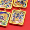 Tangka estilo Xizang Mahakala de Seis Brazos Colgante de Dios Negro de la Riqueza Semi-Pintado a Mano con Adornos Dorados Collar de Xizang Caja Gawu Fábrica de Origen
