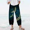 2026 Novo Modelo Temu Amazon Site Independente Transfronteiriço Estampa Digital 3D Calça Cropped Casual para Mulheres Elasticidade nas Quatro Direções Verão