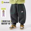 Calças Compridas Grossas de Outono para Crianças da Dudu, Calças Masculinas Forradas com Lã, Calças Casuais Quentes Femininas, Roupa de Primavera para Bebês