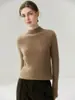 Cashmere 100% puro primeira linha pronto para usar corte slim gola semi-alta espessa camada base versátil suéter de malha quente