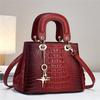 [Bolsa feminina transfronteiriça] padrão de crocodilo moda feminina bolsa de comércio exterior de grande capacidade de couro macio elegante bolsa mãe de meia-idade