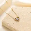 Collar de Acero Inoxidable con Forma de Corazón y Circonita Estilo Ins Transfronterizo con Luz de Diamante Lujo Ligero Diseño Exquisito de Nicho Cadena para Clavícula que No se Desvanece