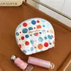 Nova Bolsa Simples Acolchoada de Bolinhas para Batom de Mão Bolsa de Cosméticos Bolsa Pequena de Armazenamento Porta-Moedas Mini Bolsa de Mão Portátil