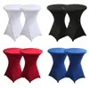 Venda Direta de Fábrica Capa para Mesa de Bar Cor Sólida Toalha de Mesa Alta para Mesa de Banquete Cocktail Mesa Alta Elástica Ajustável Capa para Mesa Redonda
