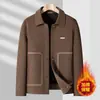 Jaqueta Masculina de Lã Nova Outono/Inverno 2026, Gola Lapela Casual da Moda, Acolchoada e Espessa, Jaqueta para Homens Jovens e de Meia-idade