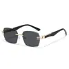 Gafas de Sol Sin Marco de Moda Europea y Americana Nuevas de Moda Borde Sin Cortar Personalidad Color Gelatina Gafas de Sol para Mujer Venta al por Mayor