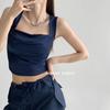 Camisola sin mangas con forma de I para mujer, sexy, de verano, estilo Pure Desire, ajustada, adelgazante, corta, capa base