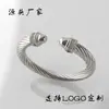 Joyas David dy Pulsera Transfronteriza de Acero Inoxidable y Aleación de Cobre Nueva Pulsera de Línea de Cable Cuerda de Acero Siete Granos de Arroz Pulsera