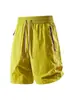 Shorts masculinos de verão estilosos, calças de gel para fitness casual de secagem rápida, shorts finos de comprimento médio para esportes de basquete e praia
