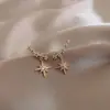Brincos de Estrela de Oito Pontas da Sorte Cravejados de Diamantes, Brincos Minimalistas Novos e Modernos Estilosos, Pequenos Brincos da Moda com um Toque Único