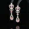 Aretes de amor con circonita de gota de agua para mujer, aguja de plata S925, moda Joker, estilo de lujo ligero de alto sentido, venta al por mayor