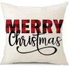 Juego de Fundas de Almohada Transfronterizas para Navidad Europea y Americana, Funda para Cojín de Sofá de Sala de Estar, Funda para Almohada de Cintura con Reno Papá Noel Árbol, Suministro de Fábrica
