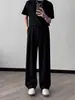 Calça Masculina de Outono Estilo Coreano High Street Moda Simples para o Trabalho e Lazer Perna Reta Versátil Confortável Longa Tendência