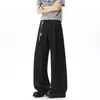 Pantalones de verano finos para hombre de corte holgado, pantalones casuales rectos de estilo americano de moda con una caída fresca, pantalones anchos plisados hechos de seda de hielo