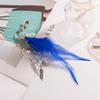 Temu gran venta joyería de moda de comercio exterior europea y americana pluma gema turquesa llavero de palma estilo bohemio
