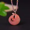 Flor de Melocotón Natural Donut Relleno Manzana Nube Auspiciosa Candado Colgante de Jade Anillo de Paz Colgante Suministro en Vivo Suministro de Comercio Exterior
