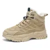 Zapatos de Invierno para Hombre Botas de Caña Alta Forradas de Lana Estilo Retro Británico para Hombre Aumentadores de Altura Engrosados Cálidos Zapatos de Algodón Botines Zapatos de Trabajo