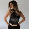 Ropa de mujer estilo ins europeo y americano verano 2026 nueva moda patrón de lunares único top sin mangas halter sin tirantes sin espalda