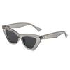 Gafas de sol de gelatina nuevas europeas y americanas de ojo de gato a la moda, gafas de sol oceánicas modernas de color beige para mujer