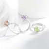 Anillo Clásico de Seis Garras Corte Rosa de Piedra Preciosa de Color Más Vendido en Transmisión en Vivo, Diamante de Alto Carbono Súper Brillante, Chapado en Oro Real, Anillo de Moda Versátil