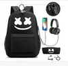 Nueva Mochila Escolar de Algodón de Azúcar con Impresión de Dj Marshmello para Estudiantes con Candado Mochila de Dibujos Animados Estuche para Lápices Moderno