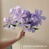 6 flores artificiais de chama azul para decoração de casamento, arranjo de chão, layout de cena de parede de fundo de hotel