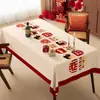 Mantel de Año Nuevo del Año del Caballo, Lavable, Impermeable, Resistente al Aceite, Resistente al Calor, Mantel para Mesa de Café Rojo con Atmósfera de Año Nuevo 2026
