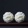 Pieza de Mango de Bola de Dragón y Fénix de Fruta de Marfil, Bola de Salud Auspiciosa de Dragón y Fénix, Bola de Masaje de Elefante Auspicioso Pixiu, Bola Sólida Portátil para Jugar Disco