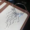 Collar con Borla de Mariposa de Pedrería Súper Brillante Cadena para Clavícula Pesada Única Personalizada Cadena de Clavícula de Trabajo Pesado Nicho Lujo Ligero Sensación de Alta Gama Collares