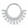 Anillo nasal cerrado sin costuras de aleación de titanio G23 con incrustaciones de circonita Zhenping, aro para tabique nasal y hueso de la oreja, joyería nasal finamente tallada F136