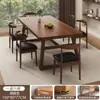 Combinação de Mesa e Cadeira para Restaurante Mesa de Jantar Retangular Estilo Retro de Alta Qualidade Restaurante de Fast Food Restaurante de Macarrão Serviço de Catering Mesa Comercial