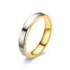 Anillos de Pareja Populares Transfronterizos de Acero de Titanio, Joyería de Moda, Acero Inoxidable Color Dorado Superficie Lisa, Joyería de Amazon, Estilo Europeo y Americano