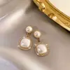 Aguja de Plata S925 Rojo Vino Luz de Lujo Retro Estilo de Hong Kong Femenino Elegante Pendientes de Perla Joyería Avanzada para Oreja Venta al por Mayor Transfronteriza