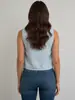 Camisa de Verão Fina com Proteção Solar, Manga Curta, para Mulheres, Corte Solto com Detalhe de Nó, Top Sem Mangas Tendência