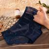 Ropa interior de malla ultrafina con encaje calado, estilo francés, sexy, de cintura baja, sin marcas, de algodón puro, para mujer.