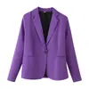 Roupas Femininas Estilo Europeu e Americano Comércio Exterior Aliexpress 2026 Outono Novo Estilo Francês Roxo Elegante Emagrecedor Blazer para o Dia a Dia