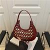 Bolso de Hombro de Moda Versátil para Viajes, Diseño de Diseñador de Moda 2026 Verano, Nuevo, Tachonado, con Lentejuelas, Forma de Media Luna