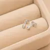 Pendiente de mini barra delgada con rosca, pequeño y exquisito, con incrustaciones de diamantes, personalidad simple, clavo para el cartílago de la oreja, nicho, explosión de alto nivel